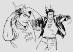  2025 biker_outfit cronus_ampora dancestors dream_ghost fullres gills grayscale monochrome scars smoking solo starter_outfit zzoupz 