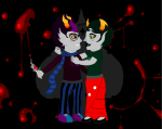  2014 blackrom blood blush empiricist's_wand eridan_ampora flowers fullres jaggy_lines kanaya_maryam lipstick_tube n1ght1ng4l3 profile sea-saw shipping spade starter_outfit text 