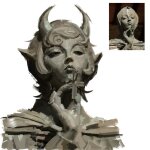  2026 fullres grayscale headshot image_manipulation inauguraldeath kanaya_maryam monochrome solo 