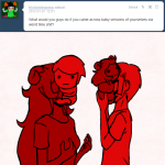  aradia_megido ask babies babies_clinging_to_things dave_strider evy grubs limited_palette meme multiple_personas 