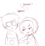 2012 crying date_dress dave_strider fullres godtier ikimaru knight monochrome rose_lalonde sketch text time_aspect word_balloon