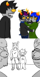  2025 back_angle bad_quality blush cat_hat catfish comic equius_zahhak eridan_ampora fullres hug jaggy_lines karkat_vantas meowrails mirobund multishipping near_kiss nepeta_leijon palerom profile redrom shipping sickleback size_difference starter_outfit strongmad sweat 