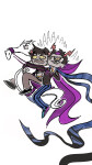 2024 eridan_ampora fullres karkar1987 karkat_vantas lusus seahorsedad sickleback smiling_eridan starter_outfit text 