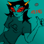 2025 animated fullres ham0naa highlight_color jaggy_lines monochrome solo starter_outfit terezi_pyrope text troll_caegar_coin 