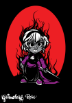  black_squiddle_dress chibi knitting_needles limited_palette rose_lalonde solo tarale 