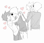 2025 art_dump back_angle blush clothingswap dancing dave_strider fashion formal fullres grayscale heart highlight_color hug karkat_vantas kiss monochrome profile r_ch07 red_knight_district redrom shipping starter_outfit