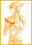 2014 dirk_strider fullres jaggy_lines lunaticjin monochrome no_glasses solo strong_tanktop sweat towel