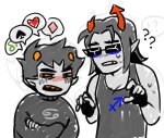 2024 ? arms_crossed blush diamond equius_zahhak fullres heart karkat_vantas spade starter_outfit sweat valek04633177 word_balloon zodiac_symbol