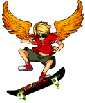  andie-strider artist_collaboration dave_strider kiwibutt midair red_record_tee skateboard solo unreal_air 