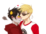  blush dave_strider heart karkat_vantas kiss music_note red_baseball_tee red_knight_district redrom request shipping tls 
