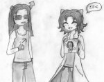  2013 blush diamond equius_zahhak fullres grayscale meowrails monochrome nepeta_leijon no_hat palerom pencil rainpaper shipping starter_outfit sweat thumbs_up word_balloon 