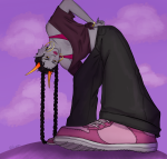  2023 body_modification casual clouds dancestors fullres low_angle meenah_peixes no_glasses solo sugargore upside_down 