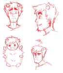  2014 ancestors art_dump fullres grubs headshot jaggy_lines lineart monochrome profile sailorbeefcake sketch solo the_sufferer 