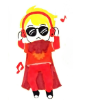  chibi dave_strider godtier headphones knight music_note solo tengjernes time_aspect 