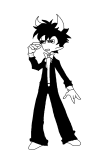  2026 fashion formal fullres glasses_added grayscale hiveswap jaggy_lines monochrome solitairry solo xefros_tritoh 