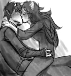  dogtier grayscale jade_harley karkat_vantas kats_and_dogs kiss redrom request shipping splickedylit 