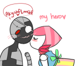  2013 artificial_limb blush eyepatch fullres heart jack_noir joyouscatus kiss ms_paint no_hat paint_it_black redrom roboslick shipping spades_slick starter_outfit text word_balloon 