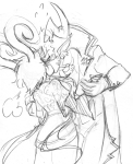  ancestors blush dual-handed kiss lineart orphaner_dualscar redrom shipping the_handmaid titenoute 