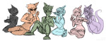  alcohol alpha_kids body_modification carapaces casual_heiress_ensemble cocktail_glass dirk_strider fefetasprite food foxy_kittyknit_dress hat jake_english jane_crocker kneeling limited_palette poirot_mustache roxy_lalonde scrunch skull_suit sprite strong_outfit strong_tanktop 