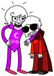  arm_around_shoulder colakidney dave_strider dreamself godtier knight roxy_lalonde time_aspect 