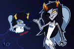  2026 8_ball artificial_limb eyepatch fairy_dress fullres illegal_vriska solo sprite_mode totsamiavtor vriska_serket web 
