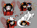  2024 2spooky aradia_megido banomaninator blush double_eyepatch fedora fullres godtier grubs lusus maid ramma redrom shipping sollux_captor starter_outfit text time_aspect wonk 