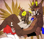 2012 broken_source damara_megido dancestors desu_neigh drug_use fullres gravlites horse_dildo horuss_zahhak lying no_shirt nudity shipping smoking starter_outfit text