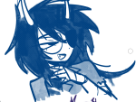  2026 artificial_limb eyepatch fullres monochrome solo starter_outfit vriska_serket zuki.awu 