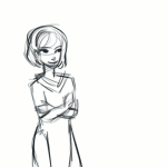  animated arms_crossed godtier grayscale rose_lalonde seer solo timidusaquila 
