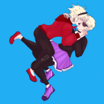  2025 arm_around_shoulder aspect_hoodie blush body_modification clothingswap crossdressing dave_strider dersecest fullres holding_hands incest near_kiss redrom rose_lalonde shipping themockingcrows time_aspect 