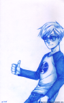  dave_strider monochrome pencil red_baseball_tee request solo technicolordame thumbs_up 