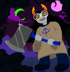  2025 admiralexclipse alternia amisia_erdehn axe clouds fullres green_moon hiveswap night pink_moon solo starter_outfit 