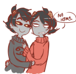  2015 ancest blush broken_source dancestors dream_ghost fullres hatemarriage kankri_vantas karkat_vantas momo-queen redrom shipping smiling_karkat starter_outfit text vantases word_balloon 