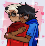  2026 aspect_symbol blush breath_aspect dave_strider fullres godtier hammertime heart heir jaggy_lines john_egbert knight redrom reverse_hug shipping sweat temmiesttemm time_aspect 