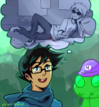  2014 bed breath_aspect casual clover cluster-n dave_strider felt fullres godtier hammertime heir john_egbert lying phone selfie shipping thought_balloon 