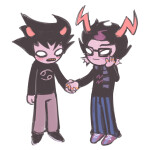  2025 blush dream_ghost eridan_ampora fullres holding_hands karkar1987 karkat_vantas shipping sickleback smiling_eridan starter_outfit 