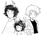  2026 blush candy_timeline fullres grayscale homestuck:_beyond_canon k0lee kanaya_maryam monochrome rebel_half-jacket rose_lalonde sketch sweat text vriska_maryam-lalonde 