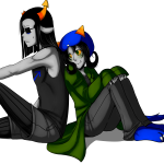  2011 back_to_back blush cat_hat equius_zahhak fullres meowrails nepeta_leijon palerom pride shipping sitting starter_outfit sweat transparent 