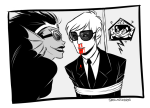  ancestors blood bondage dave_strider her_imperious_condescension highlight_color karkat_vantas nosebleed snowstucked suit word_balloon 