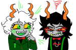 2024 caliborn callie_ohpeee calliope cherubim cosplay daily dailycherubs fake_horns fullres jaggy_lines koala_tea siblings:caliborncalliope starter_outfit