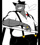  2022 axestuck chubstuck fullres grayscale hb hearts_boxcars highlight_color jaggy_lines solo wonk 