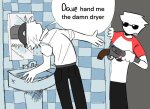  2025 back_angle bro dave_strider dirksandwich fullres gun image_manipulation red_baseball_tee reflection starter_outfit text weapon word_balloon 