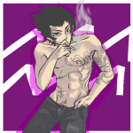 2014 aspect_symbol body_modification cronus_ampora dancestors fullres hope_aspect humanized jaggy_lines lunaticjin scars smoking solo zodiac_symbol