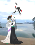 2023 dave_strider fashion formal fullres hug image_manipulation jaggy_lines meme meraki-sunset midair no_glasses redrom rose_lalonde rosemary shipping suit wedding 