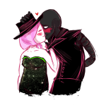  2013 3_in_the_morning_dress artificial_limb blush fullres heart image_manipulation jack_noir kiss ms_paint no_hat paint_it_black profile redrom shipping spades_slick topchomp 