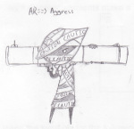  2010 aimless_renegade ar bazooka chibi fullres grayscale pencil seiyaku solo text 