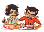 2011 fashion fullres illustrating karkat_vantas kingkaiser no_glasses seeing_terezi terezi_pyrope