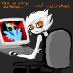  2026 bad_quality blood blush computer dirk_strider fullres johnegbertlover413 my_little_pony no_glasses sitting solo strong_tanktop text 