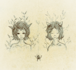  2012 atoms2ashes fullres headshot monochrome nepeta_leijon no_glasses no_hat no_shirt spiders terezi_pyrope 