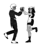  crossover dave_strider fernacular grayscale hat rocky_horror_picture_show terezi_pyrope 